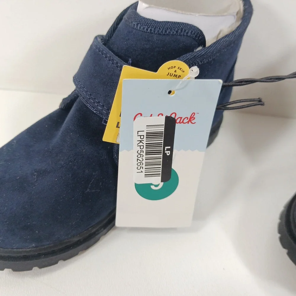 Cat & Jack Magnus Toddler Boys Navy Blue Faux Suede Chukka Boots Size 9 NWT
